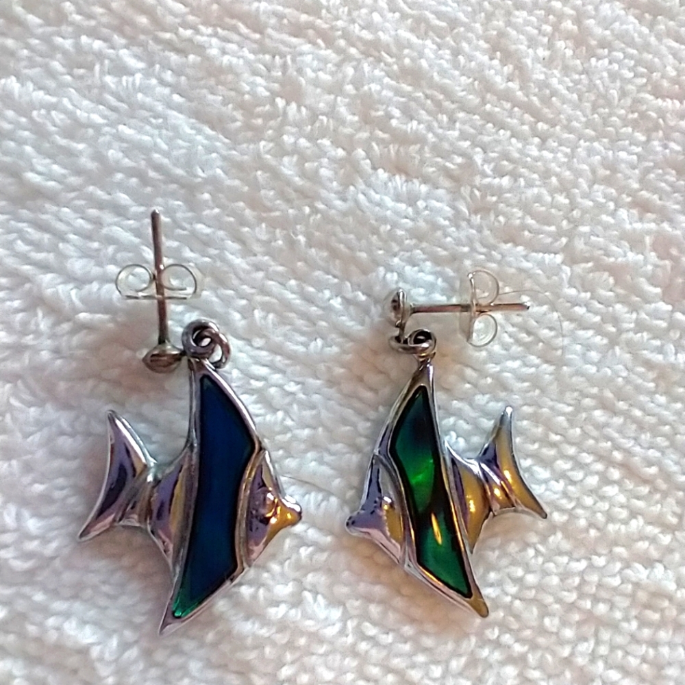 Korean Abalone Silver Earrings